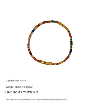 118-Simple retro personality colorful zircon bracelet