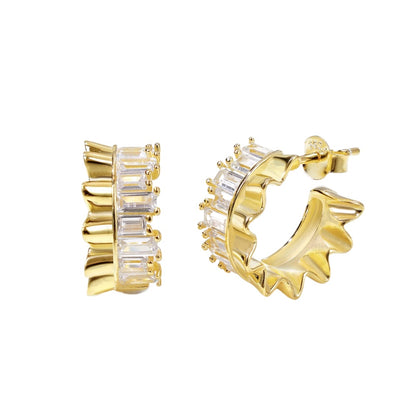 Zirconia Rectangular Earrings