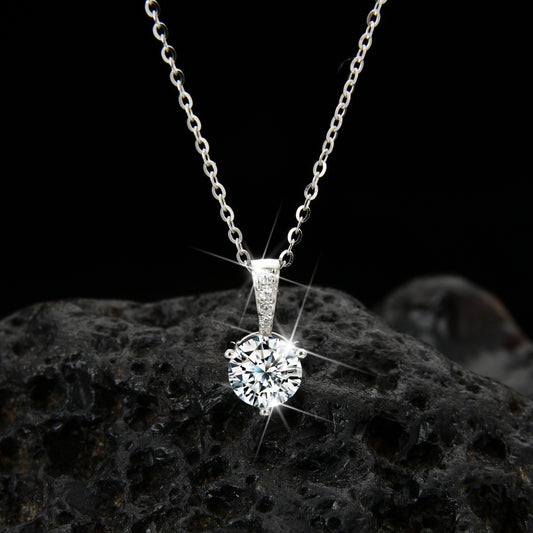 Internet celebrity fashion single zircon pendant necklace