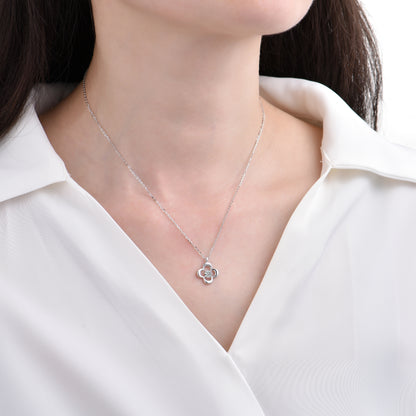 Hollow Four-Leaf Clover Zircon Pendant Necklace