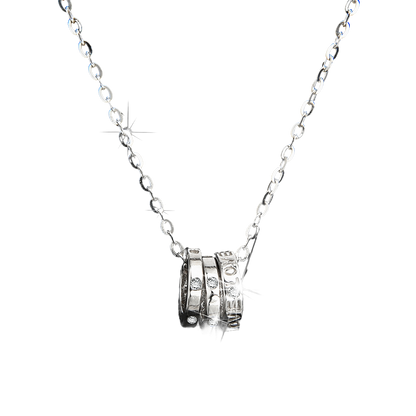 High-end luxury design diamond three-ring necklace