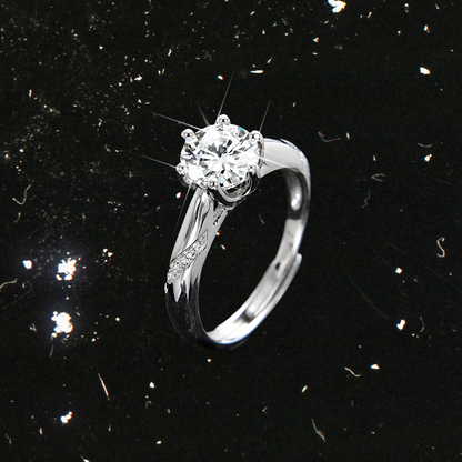 Six-claw zircon ring