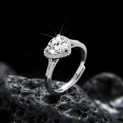 Elegant Heart Cubic Zirconia Ring