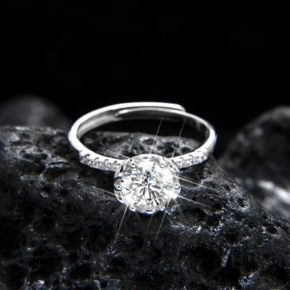 Six-claw rose zircon ring