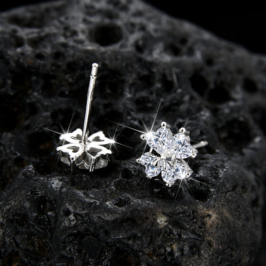 Noble and elegant four-leaf clover cubic zirconia earrings✨四叶草耳钉✨