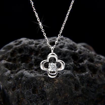 Hollow Four-Leaf Clover Zircon Pendant Necklace🎁空心四叶草吊坠项链🎁