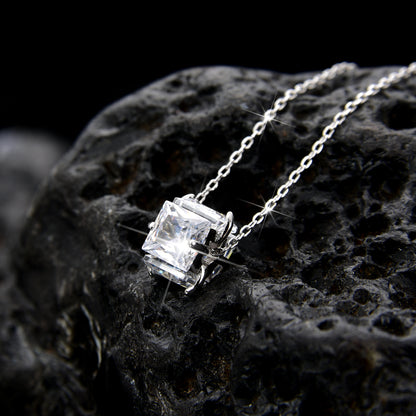 Luxury and Noble Square Zirconia Pendant Necklace