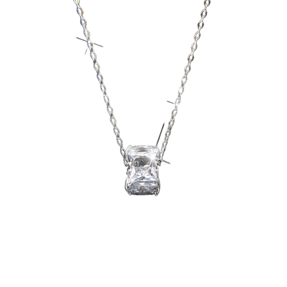 Luxury and Noble Square Zirconia Pendant Necklace