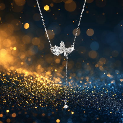 Exquisite zircon and gold-plated butterfly pendant necklace🎁圆形锆石蝴蝶吊坠项🎁