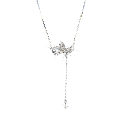 Exquisite zircon and gold-plated butterfly pendant necklace