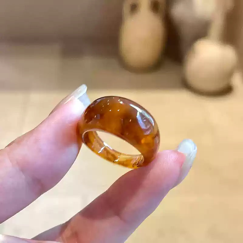 French Vintage Amber Ring