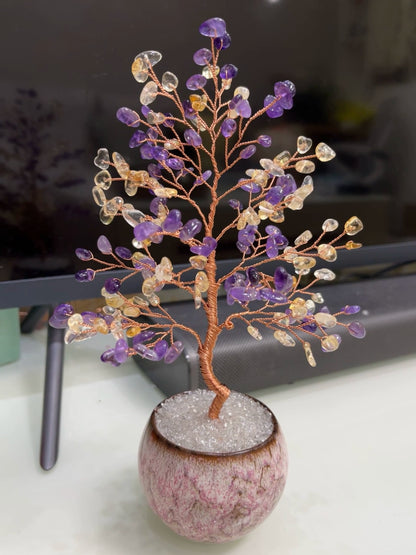 Natural crystal tree attracts peach blossoms and fortune tree decoration ornaments