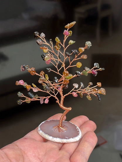 Natural crystal peach blossom fortune tree ornaments