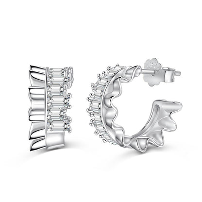 Zirconia Rectangular Earrings