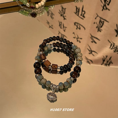 New Chinese style ceramic double layer beaded bracelet