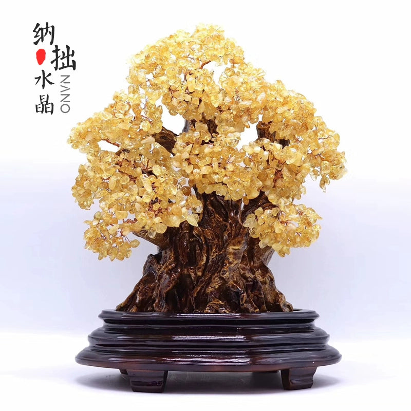 Natural crystal money tree Feng Shui fortune-attracting ornaments