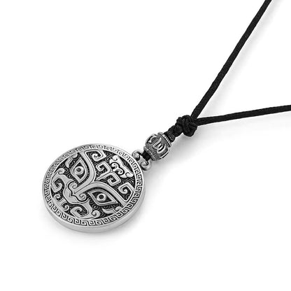 Chinese style sterling silver pendant necklace