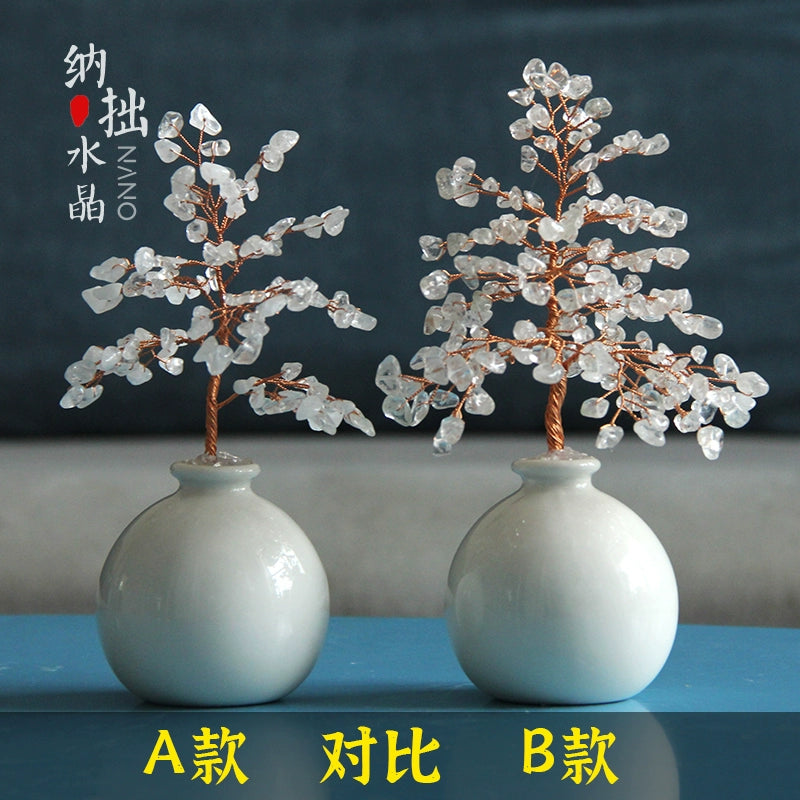 Natural crystal tree pot ornaments