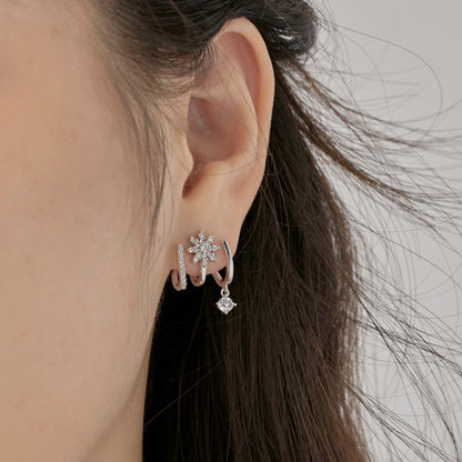 Fashionable and personalized zircon eight-pointed star earrings