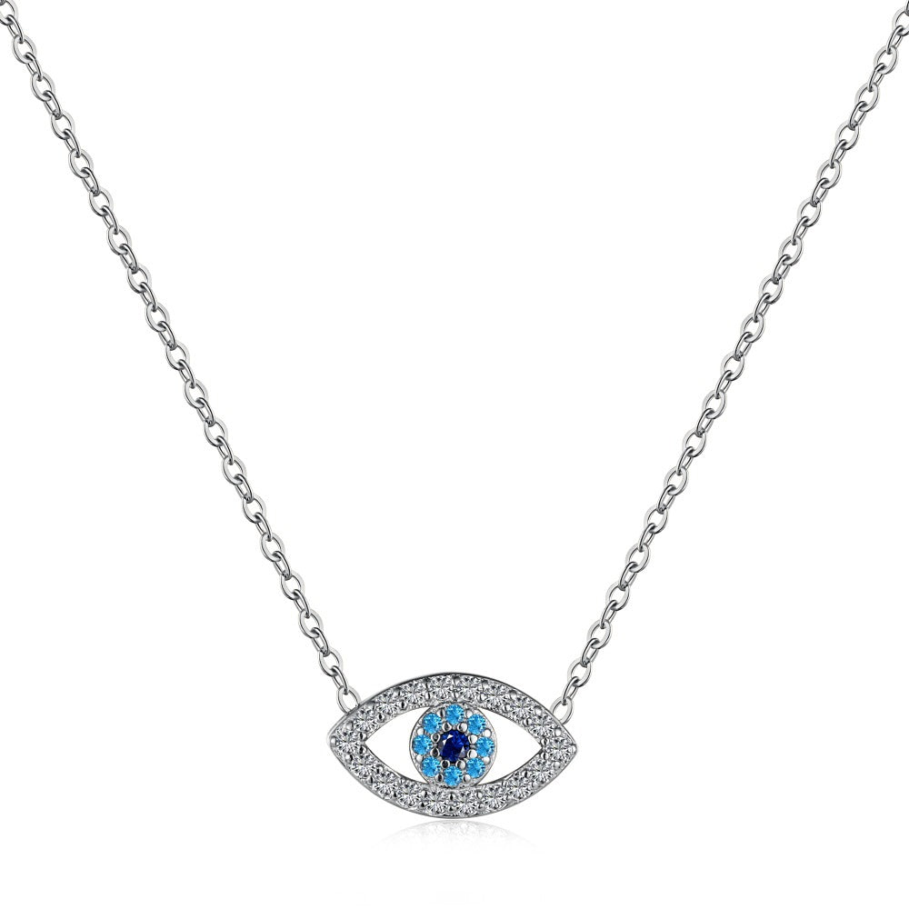 Fashion personality zircon devil eye pendant necklace