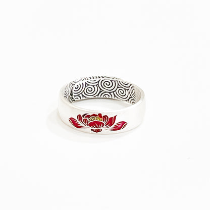 Peony sterling silver ring for men and women