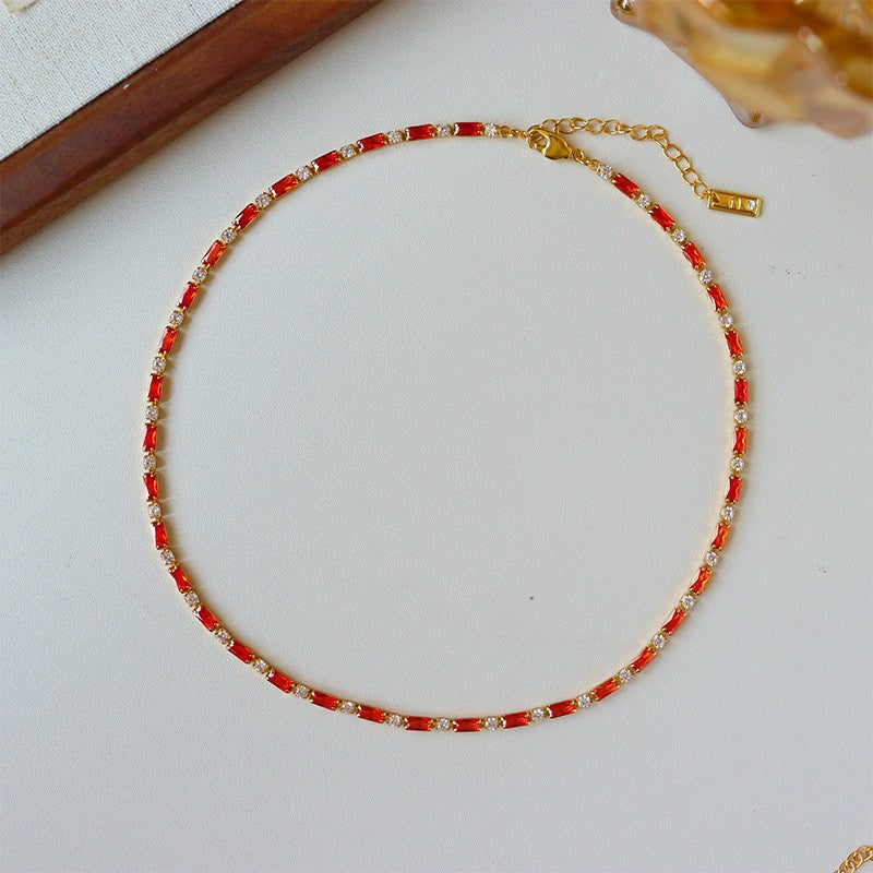 118-Simple retro personality colorful zircon bracelet