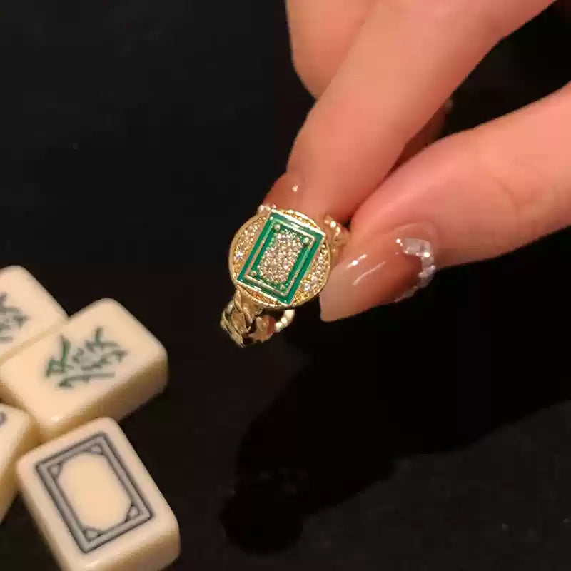 Fashion New Chinese Mahjong Open Ring