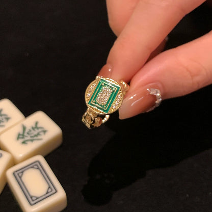 Fashion New Chinese Mahjong Open Ring