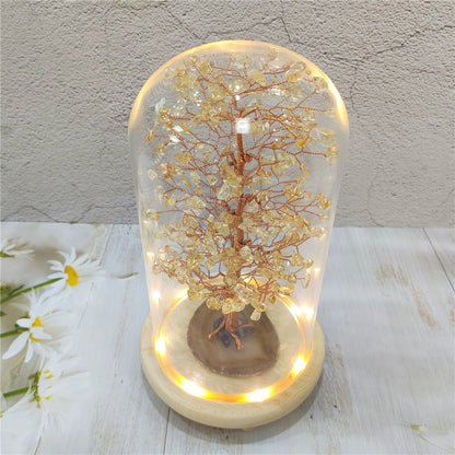 Crystal tree glass cover ornaments to attract love and wealth