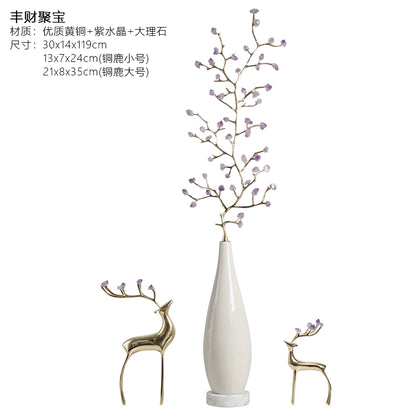 Natural crystal treasure fortune tree ice crack decorative ornaments