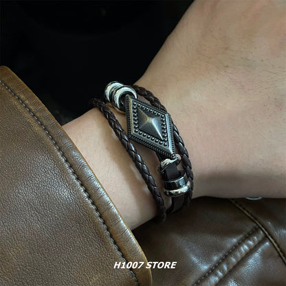 Chinese ethnic style multi-layer braided rope bracelet