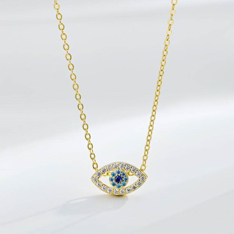 Fashion personality zircon devil eye pendant necklace