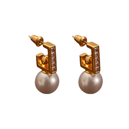 72-High-end exquisite pearl earrings