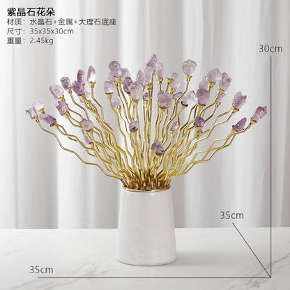 Amethyst abstract flower decoration ornaments