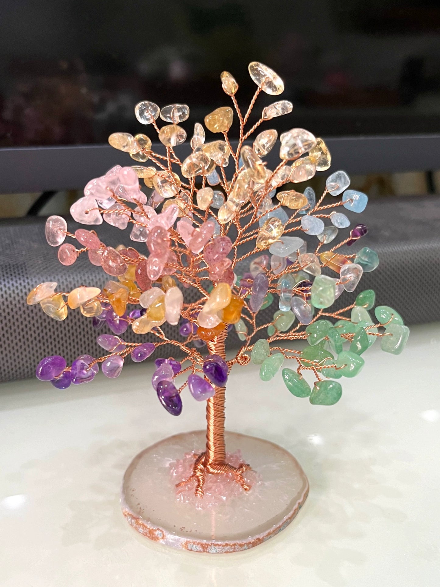 Natural crystal fortune tree decoration ornaments