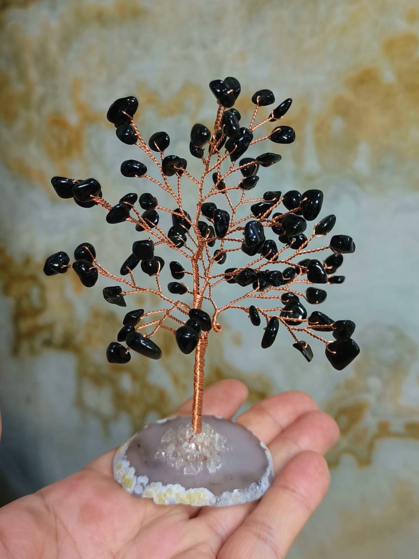 Natural crystal peach blossom fortune tree ornaments