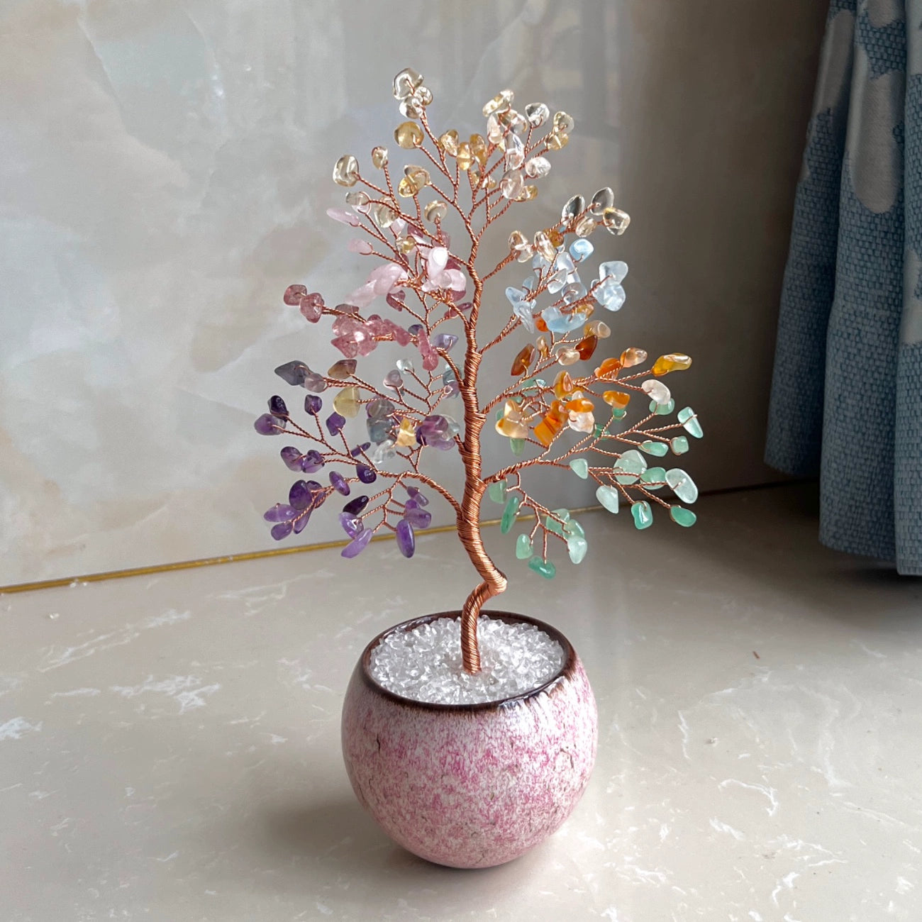 Natural crystal tree attracts peach blossoms and fortune tree decoration ornaments