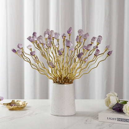 Amethyst abstract flower decoration ornaments