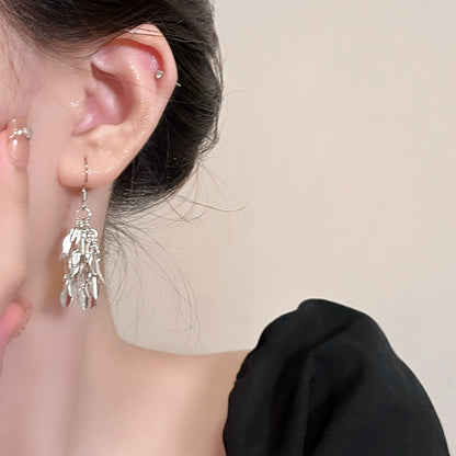 Cool and elegant long tassel earrings