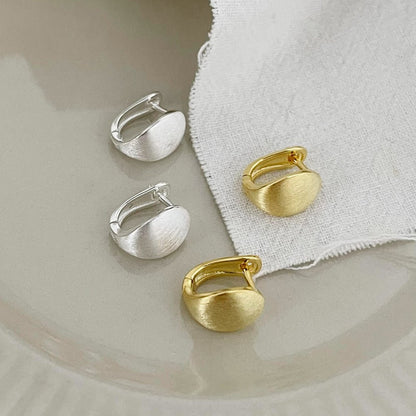 High-end semi-arc U-shaped brushed earrings