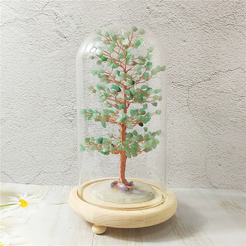 Crystal tree glass cover ornaments to attract love and wealth