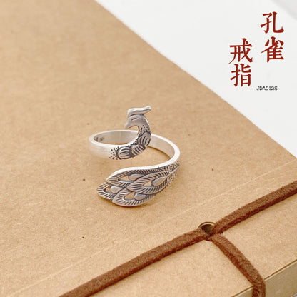 Ethnic Peacock Sterling Silver Ring