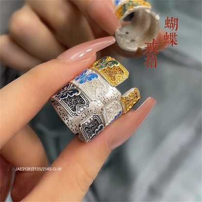 Ethnic style butterfly hollow ring