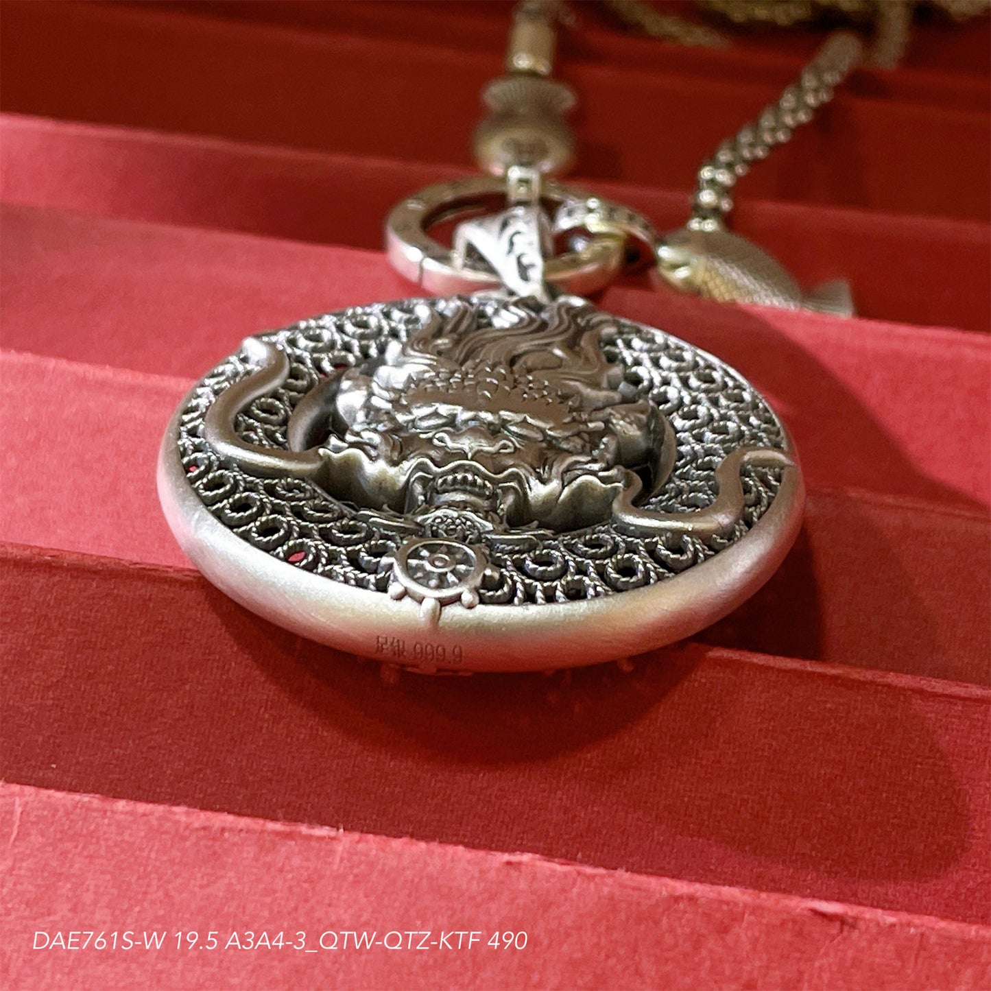 Chinese style dragon sterling silver pendant