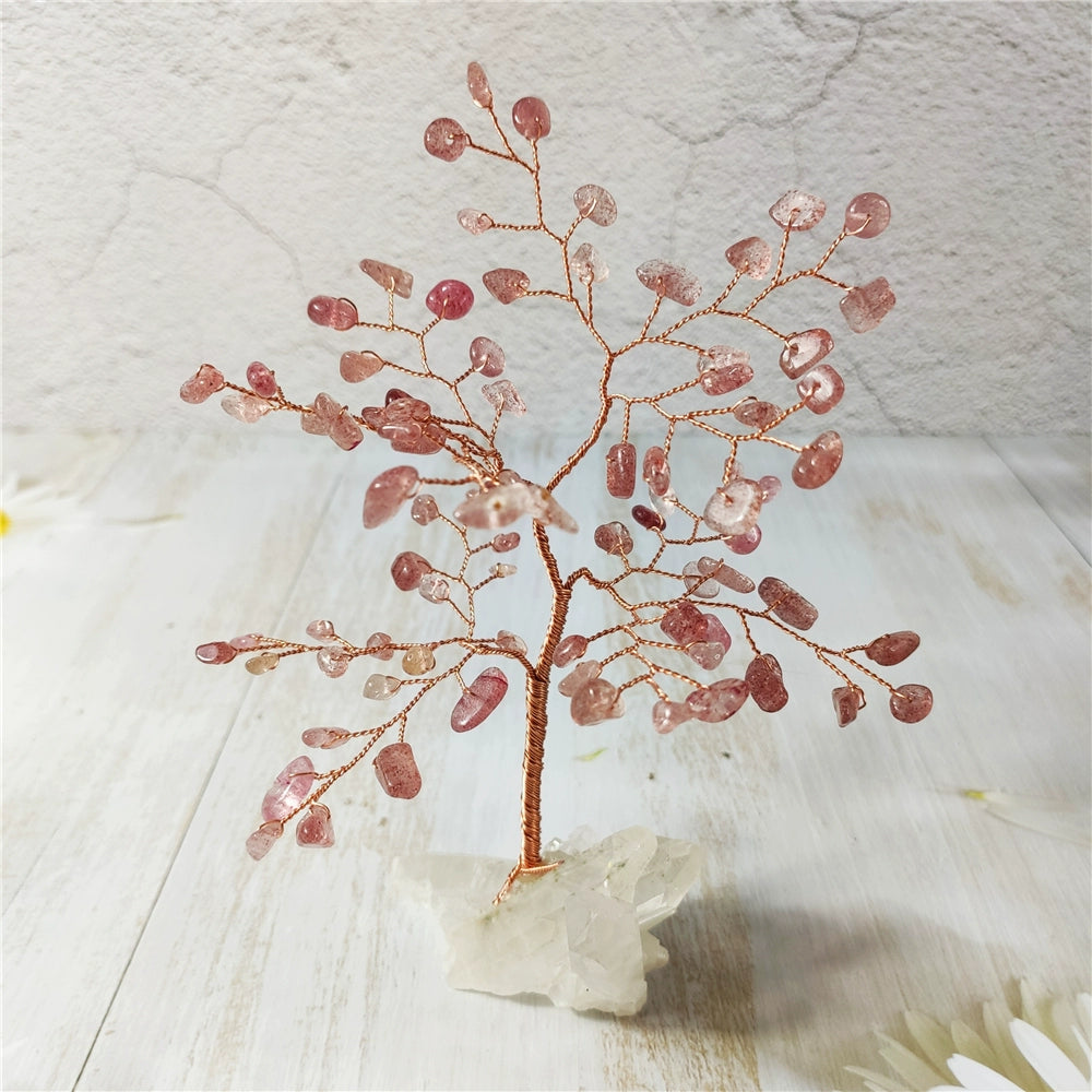 Natural crystal fortune tree decorative ornaments