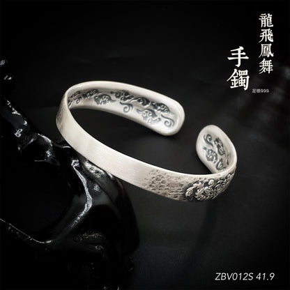 Chinese dragon sterling silver bracelet