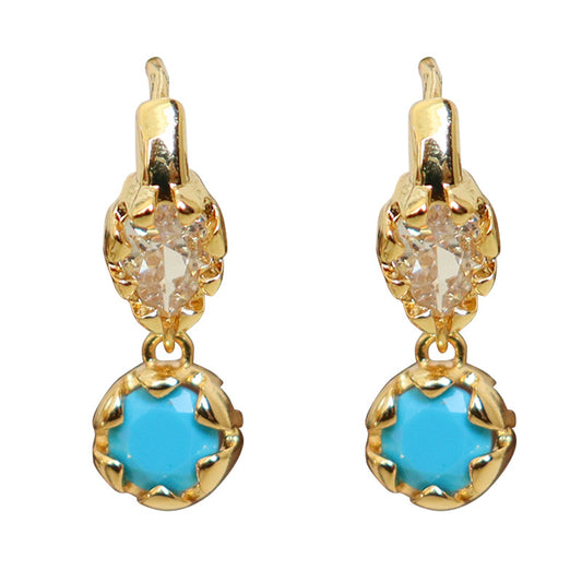 112-High-end design turquoise earrings