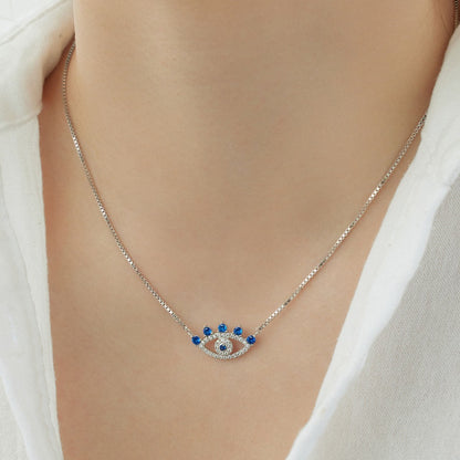 Temperamental and high-end zircon eye necklace