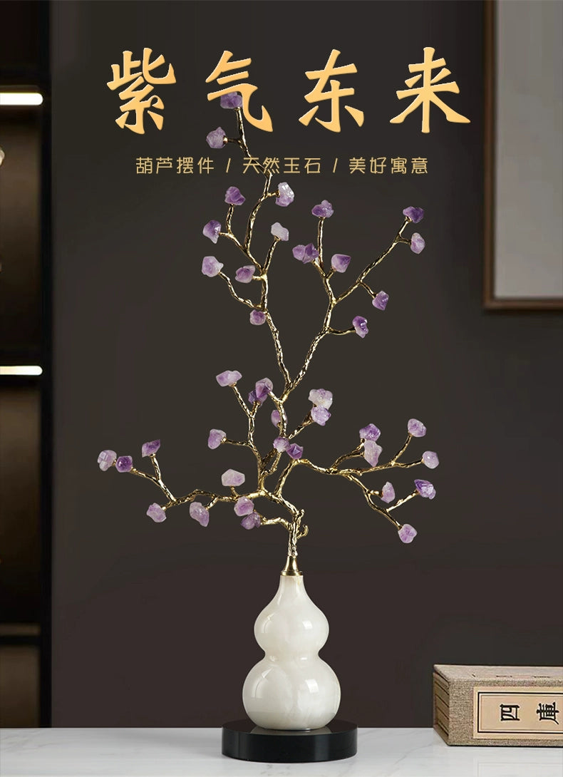 New Chinese style amethyst fortune tree art ornaments