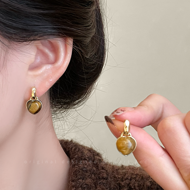 High-end tiger eye stone earrings